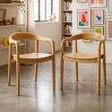 Chaises en bois d'orme avec accoudoirs - Lot de 2