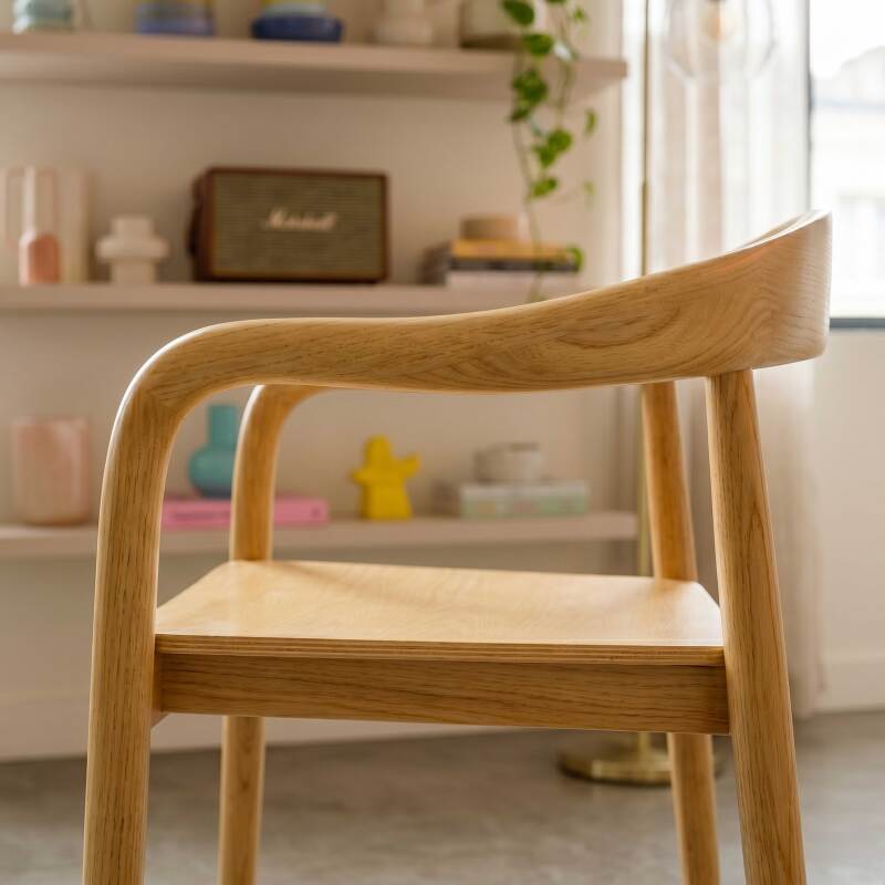 Chaises en bois d'orme avec accoudoirs - Lot de 2 (2/7)