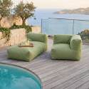 Salon de jardin modulable 2 places avec 1 fauteuil d'angle et 1 méridienne