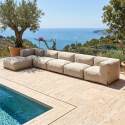 Salon de jardin modulable 6 places avec 3 chauffeuses, 2 fauteuils d'angle et 1 pouf - Ambiance