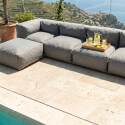 Salon de jardin modulable 6 places avec 3 chauffeuses, 2 fauteuils d'angle et 1 pouf
