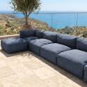 Salon de jardin modulable 6 places avec 3 chauffeuses, 2 fauteuils d'angle et 1 pouf