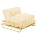Salon de jardin modulable rayé 4 places avec structure, 3 chauffeuses, 1 pouf et table basse