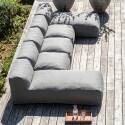 Salon de jardin modulable 5 places avec 3 fauteuils et 2 méridiennes