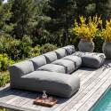 Salon de jardin modulable 5 places avec 3 fauteuils et 2 méridiennes