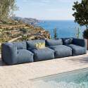 Salon de jardin modulable 4 places avec 2 chauffeuses et 2 fauteuils d'angle