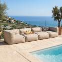 Salon de jardin modulable 4 places avec 2 chauffeuses et 2 fauteuils d'angle