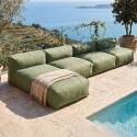 Salon de jardin modulable 4 places avec 3 fauteuils et 1 méridienne