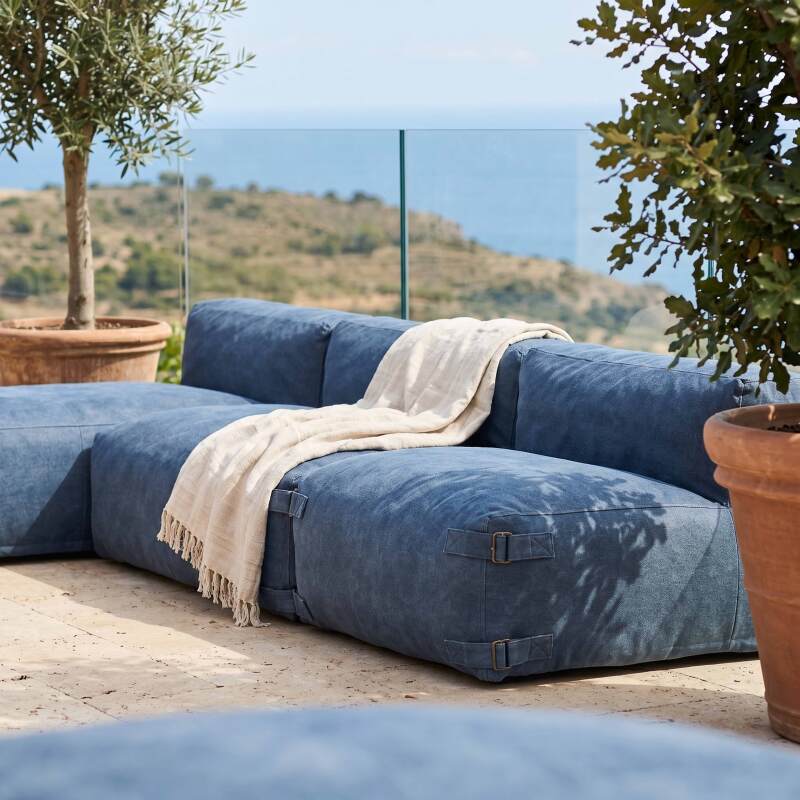 Salon de jardin modulable 4 places avec 3 fauteuils et 1 méridienne (2/7)