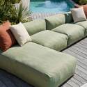 Salon de jardin modulable 5 places avec 4 fauteuils et 1 méridienne