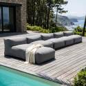 Salon de jardin modulable 5 places avec 4 fauteuils et 1 méridienne
