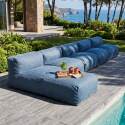 Salon de jardin modulable 5 places avec 4 fauteuils et 1 méridienne