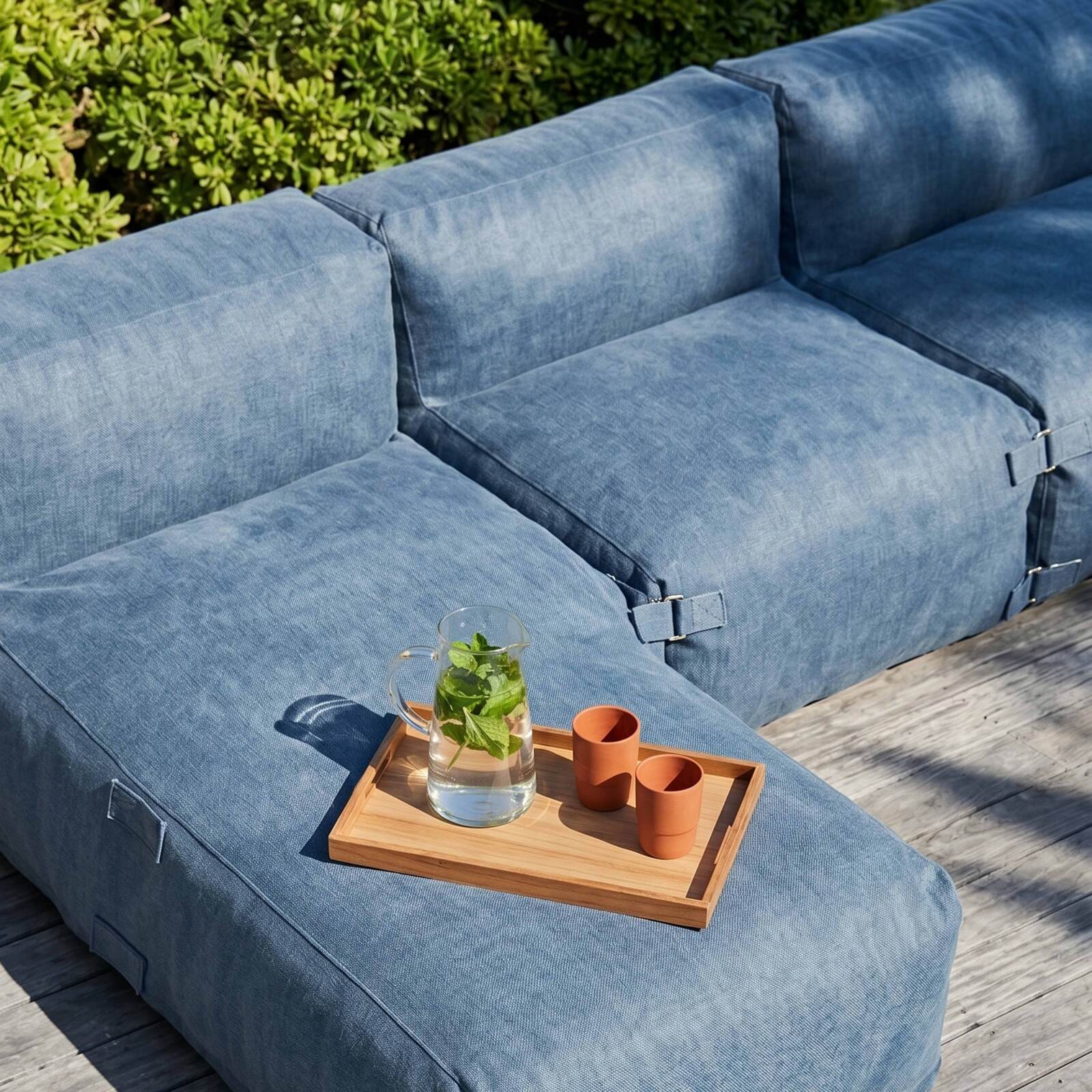 Salon de jardin modulable 5 places avec 4 fauteuils et 1 méridienne