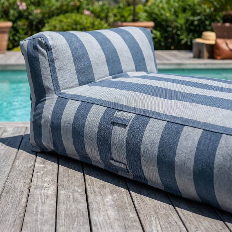 Méridienne rayée pour salon de jardin modulable (3/7)