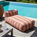 Méridienne rayée pour salon de jardin modulable