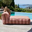 Méridienne rayée pour salon de jardin modulable