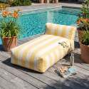 Méridienne rayée pour salon de jardin modulable