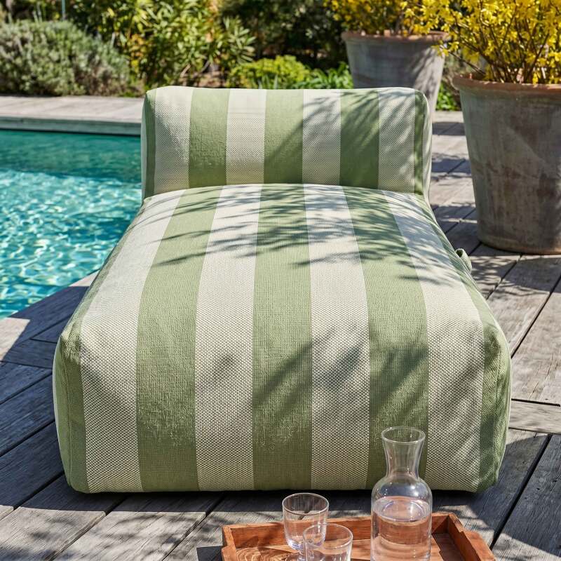 Méridienne rayée pour salon de jardin modulable (3/7)