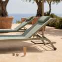 Bains de soleil aluminium et textilène inclinables 4 positions avec roues - Lot de 2