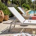 Bains de soleil metal et textilène inclinables 5 positions - Lot de 2