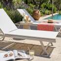 Bains de soleil metal et textilène inclinables 5 positions - Lot de 2
