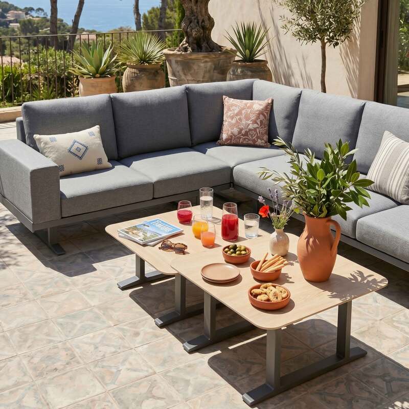 Salon de jardin d'angle 5 places en aluminium (2/9)