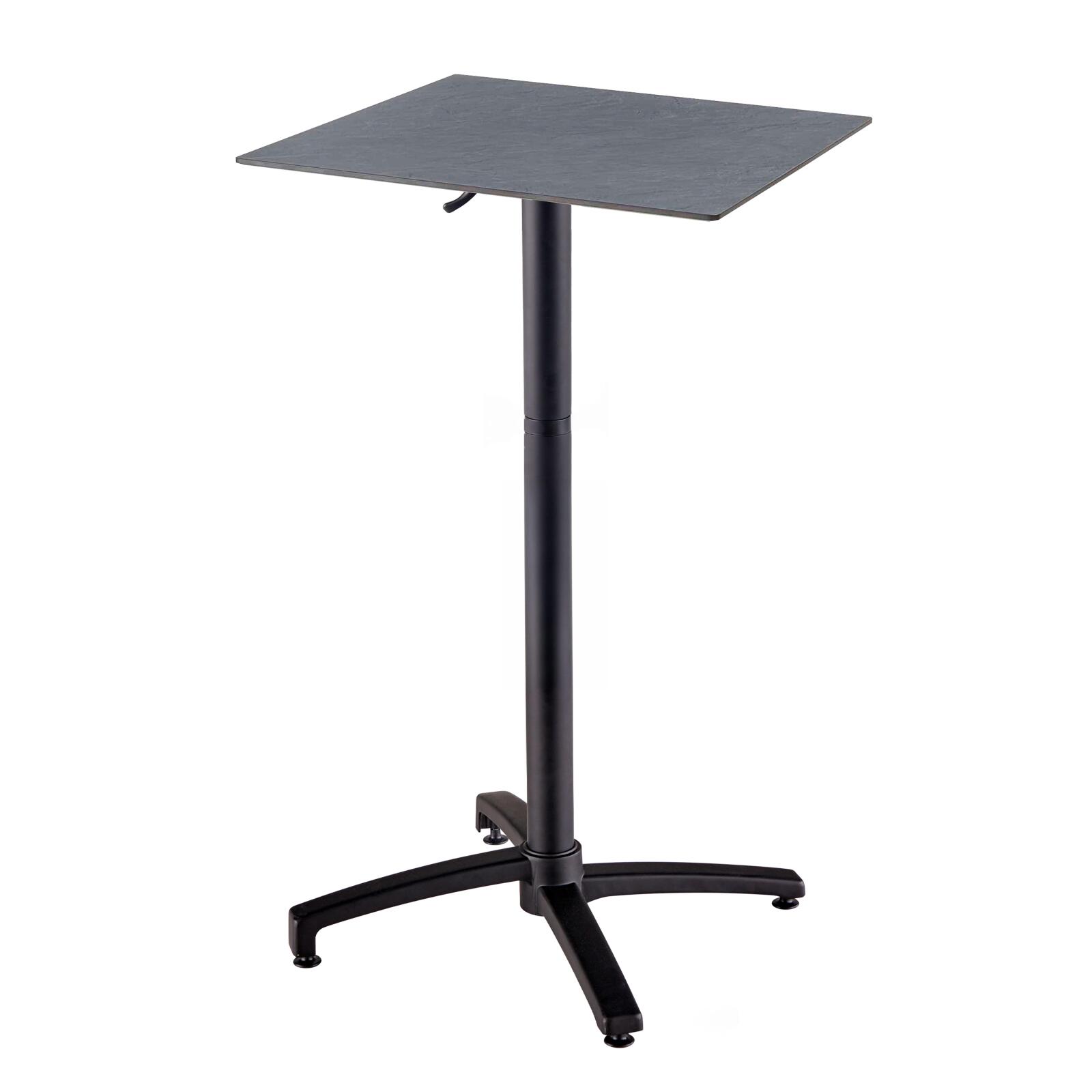 Table haute extérieure mange-debout 60x60x108 cm en HPL et aluminium