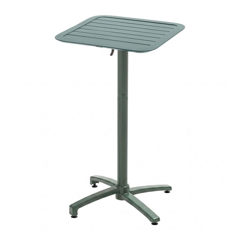 Table haute extérieure mange-debout 60x60x108 cm en aluminium