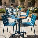 Table de jardin bistrot ronde inclinable en métal avec pied encastrable Ø70 cm et 2 chaises