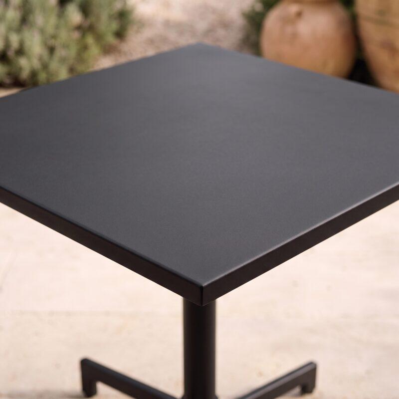 Table de jardin carrée inclinable en métal 2 à 4 personnes avec pied encastrable 70x70 cm (2/7)