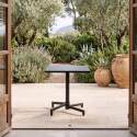 Table de jardin carrée inclinable en métal 2 à 4 personnes avec pied encastrable 70x70 cm