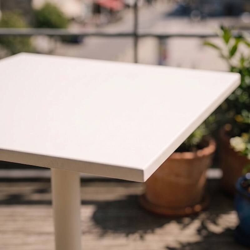 Table de jardin carrée inclinable en métal 2 à 4 personnes avec pied encastrable 70x70 cm (2/7)