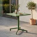 Table de jardin carrée inclinable en métal 2 à 4 personnes avec pied encastrable 70x70 cm
