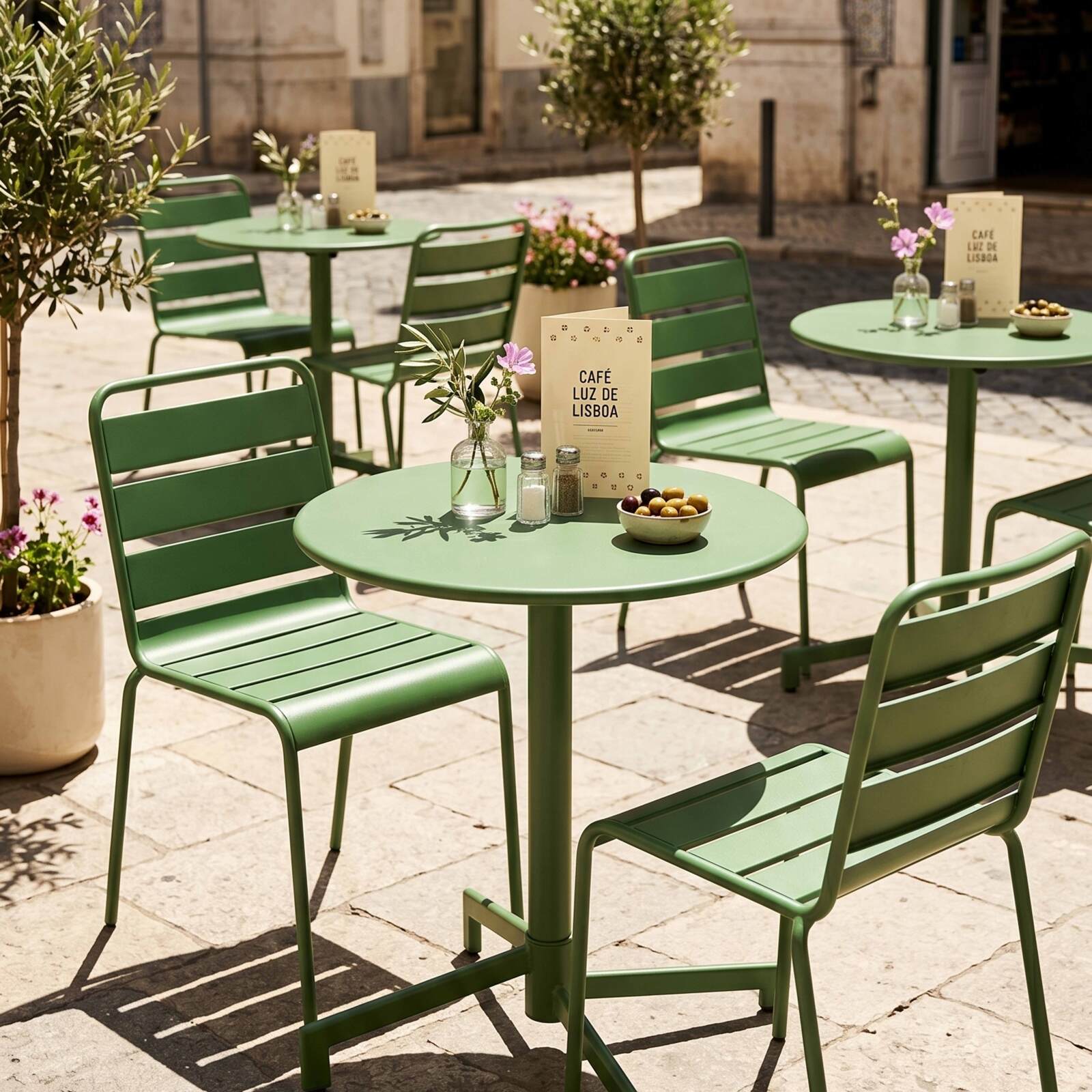 Table de jardin ronde inclinable en métal 2 à 4 personnes avec pied encastrable Ø70x72 cm