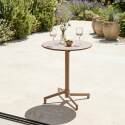 Table de jardin ronde inclinable en métal 2 à 4 personnes avec pied encastrable Ø70x72 cm