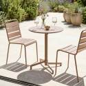 Table de jardin ronde inclinable en métal 2 à 4 personnes avec pied encastrable Ø70x72 cm