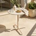 Table de jardin ronde inclinable en métal 2 à 4 personnes avec pied encastrable Ø70x72 cm
