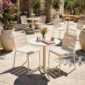 Table de jardin ronde inclinable en métal 2 à 4 personnes avec pied encastrable Ø70x72 cm