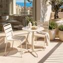 Table de jardin ronde inclinable en métal 2 à 4 personnes avec pied encastrable Ø70x72 cm