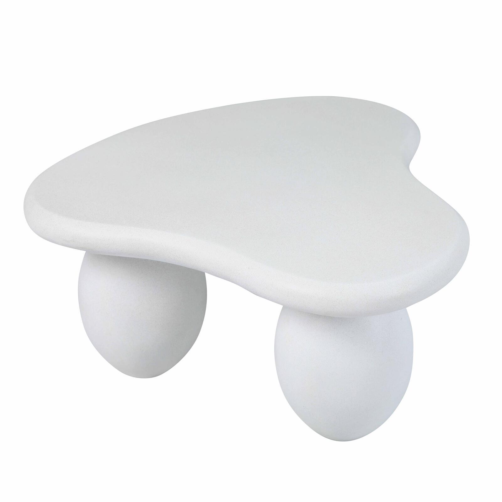 Table basse design effet béton lisse forme organique 80x80 cm
