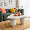 Table basse design effet béton lisse forme organique 80x80 cm
