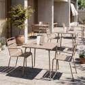 Table de jardin bistrot carrée en métal 70x70 cm et 2 chaises avec accoudoirs