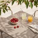 Table de jardin bistrot carrée en métal 70x70 cm et 2 chaises avec accoudoirs