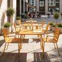 Table de jardin bistrot carrée en métal 70x70 cm et 2 chaises avec accoudoirs