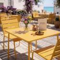 Table de jardin bistrot carrée en métal 70x70 cm et 2 chaises