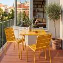 Table de jardin bistrot carrée en métal 70x70 cm et 2 chaises