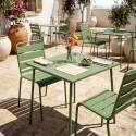 Table de jardin bistrot carrée en métal 70x70 cm et 2 chaises