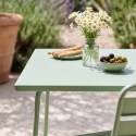 Table de jardin bistrot carrée en métal 70x70 cm et 2 chaises