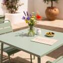 Table de jardin bistrot carrée en métal 70x70 cm et 2 chaises