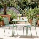 Table de jardin bistrot carrée en métal 70x70 cm et 2 chaises